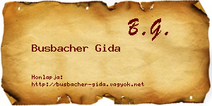 Busbacher Gida névjegykártya